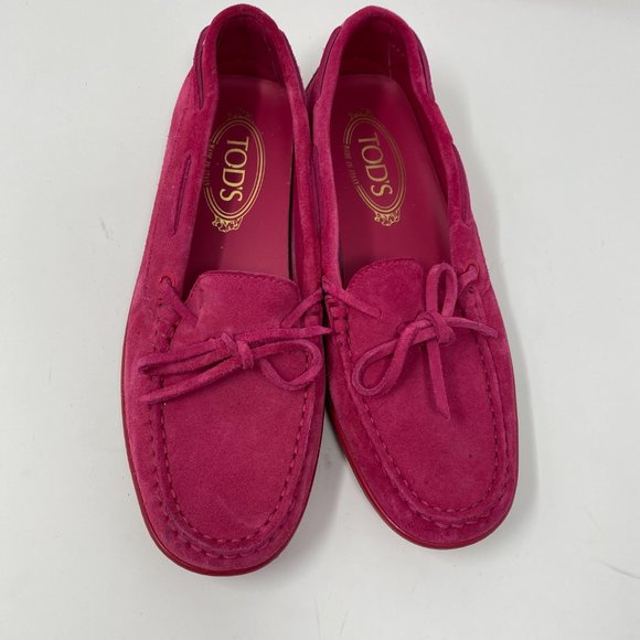 tod's suede slip on loafers moccasins - Picture 2 of 9